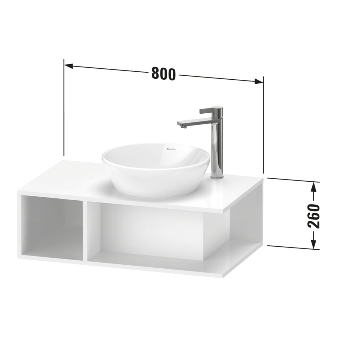 Duravit Waschtischunterschrank D-Neo Compact 80x48cm, N N, 1 Fa, 1 Konsolenpl., wandhängend