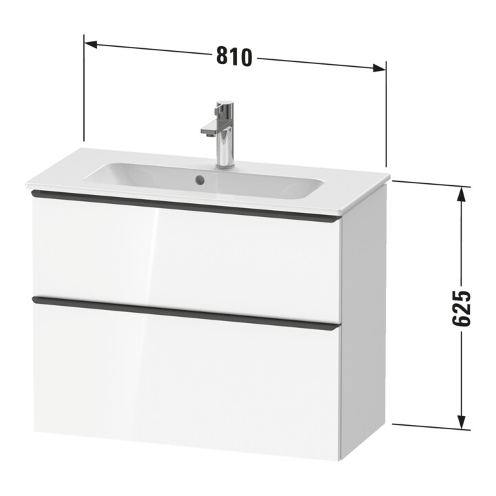 Duravit Waschtischunterschrank D-Neo Compact 81x37,2, ch/Bas m, 1 Kast, 1 A, wandhängend
