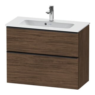Duravit Waschtischunterschrank D-Neo Compact 81x37,2, sw/Nuss d, 1 Kast, 1 A, wandhängend