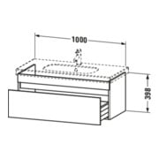 Duravit Waschtischunterschrank DuraStyle 100x45,3cm, E sw/Bas ma, 1 Ausz., wandhängend-5
