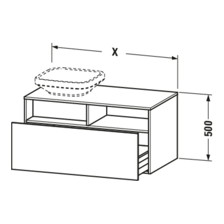 Duravit Waschtischunterschrank DuraStyle 100x45,3cm, Ei Nat, 2 Schubk., wandhängend