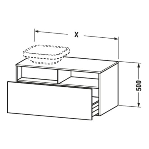Duravit Waschtischunterschrank DuraStyle 100x45,3cm, gra m/ba ma, 2 SchKa., wandhängend