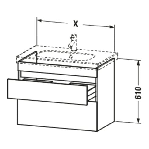 Duravit Waschtischunterschrank DuraStyle 100x45,3cm, gra m/ba ma, 2 SchKa., wandhängend