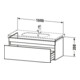 Duravit Waschtischunterschrank DuraStyle 100x45,3cm, gra m/we ma, 1 Ausz., wandhängend