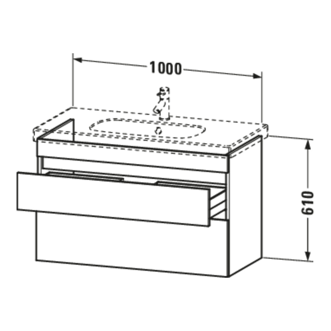 Duravit Waschtischunterschrank DuraStyle 100x45,3cm, graph ma, 2 SchKa., wandhängend