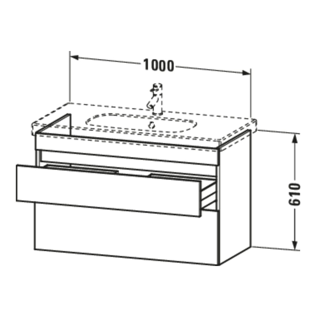 Duravit Waschtischunterschrank DuraStyle 100x45,3cm, lei, 2 SchKa., wandhängend