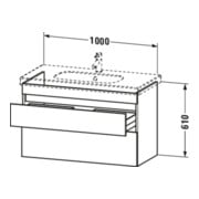 Duravit Waschtischunterschrank DuraStyle 100x45,3cm, w hgl/we ma, 2 SchKa., wandhängend-4
