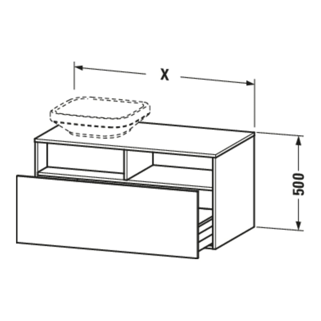 Duravit Waschtischunterschrank DuraStyle 100x45,3cm, w hgl/we ma, 2 SchKa., wandhängend