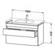 Duravit Waschtischunterschrank DuraStyle 100x45,3cm, we. hg/b ma, 2 SchKa., wandhängend