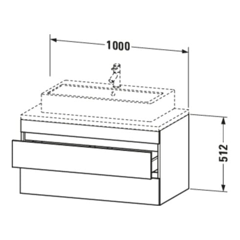 Duravit Waschtischunterschrank DuraStyle 100x54,8cm, E sw/we ma, f Kons, 2 SchKa.