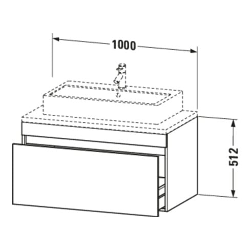Duravit Waschtischunterschrank DuraStyle 100x54,8cm, Ei Nat, f Konsole, 1 Auszug