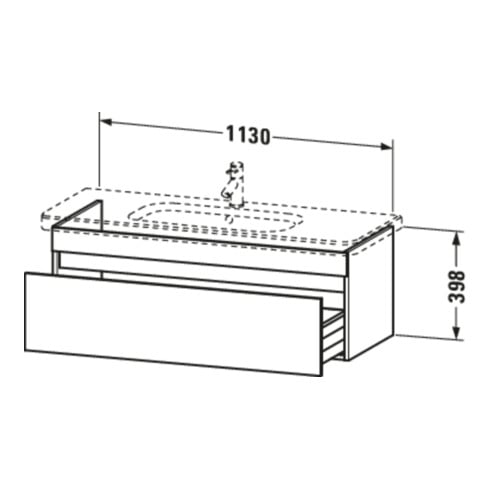 Duravit Waschtischunterschrank DuraStyle 113x44,8cm, bas. ma, 1 Ausz., wandhängend