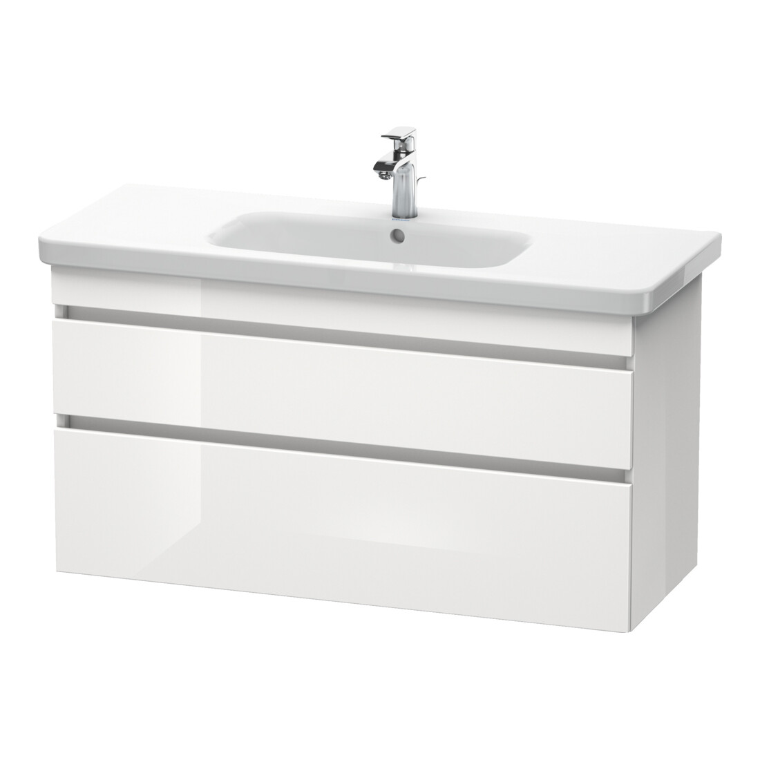 Duravit Waschtischunterschrank DuraStyle 113x44,8cm, Ei sw/we ma, 2 SchKa., wandhängend