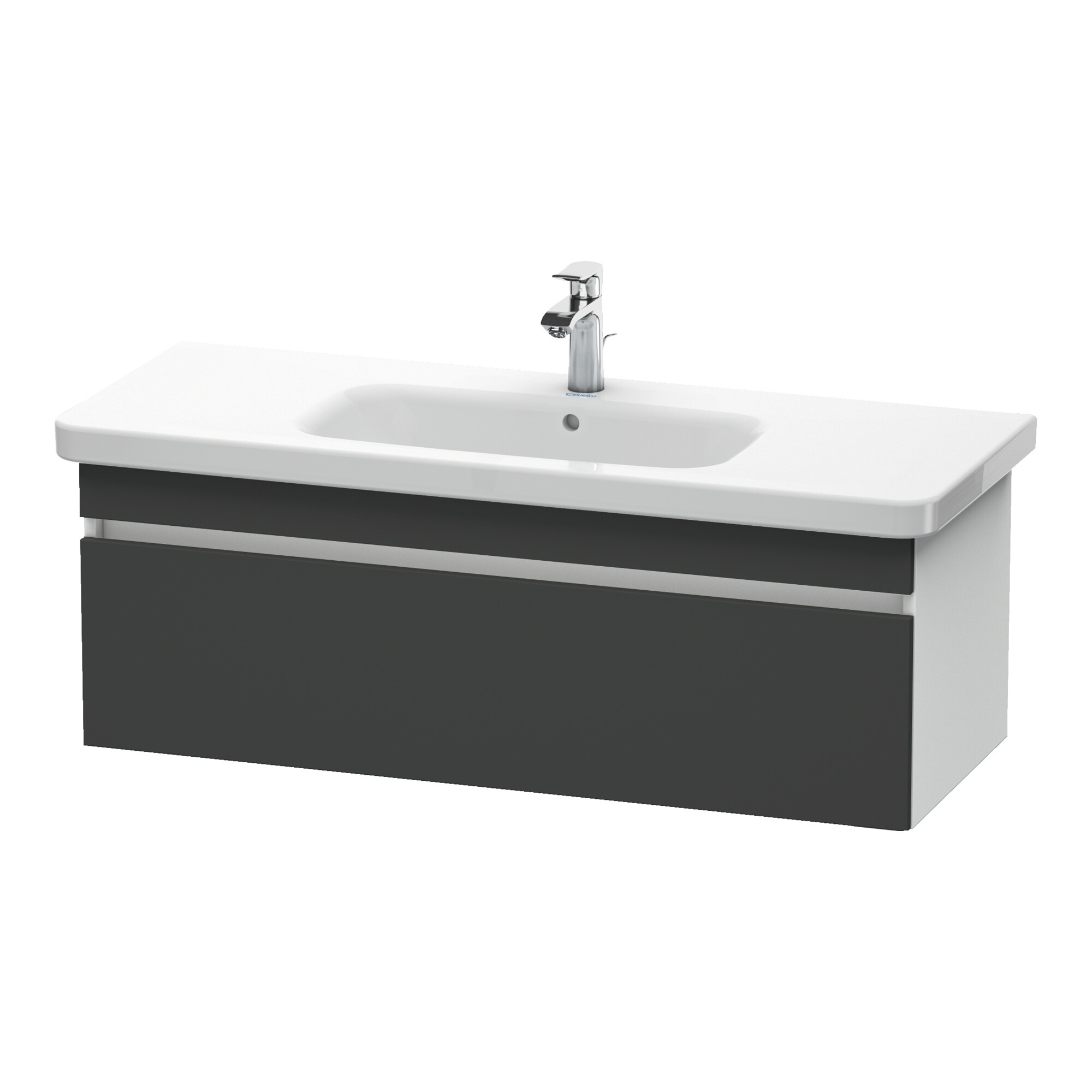 Duravit Waschtischunterschrank DuraStyle 113x44,8cm, gra m/we ma, 1 Ausz., wandhängend