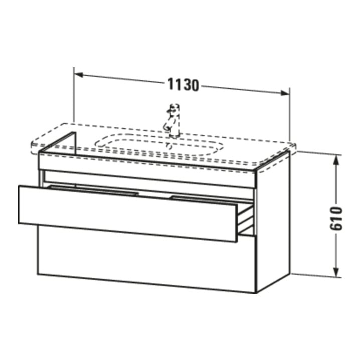Duravit Waschtischunterschrank DuraStyle 113x44,8cm, Nussb dkl., 2 SchKa., wandhängend