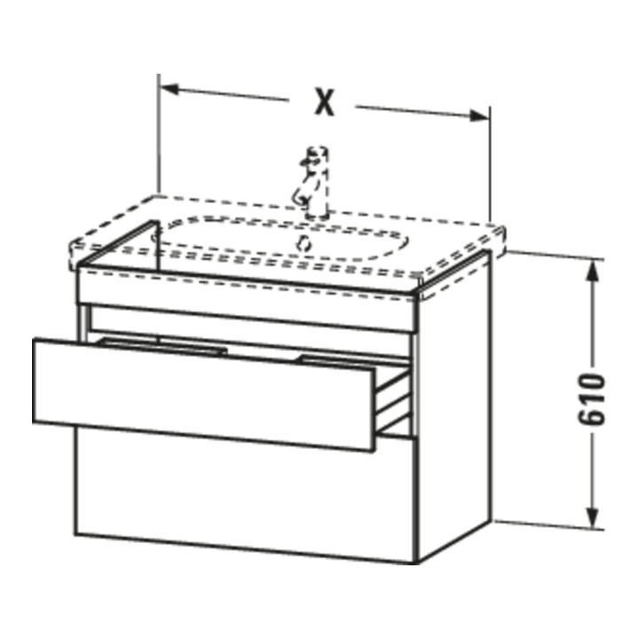 Duravit Waschtischunterschrank DuraStyle 115x45,3cm, E sw/Bas ma, 2 SchKa., wandhängend