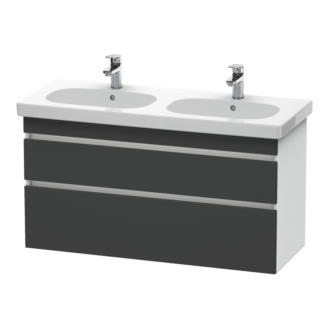 Duravit Waschtischunterschrank DuraStyle 115x45,3cm, gra m/we ma, 2 SchKa., wandhängend