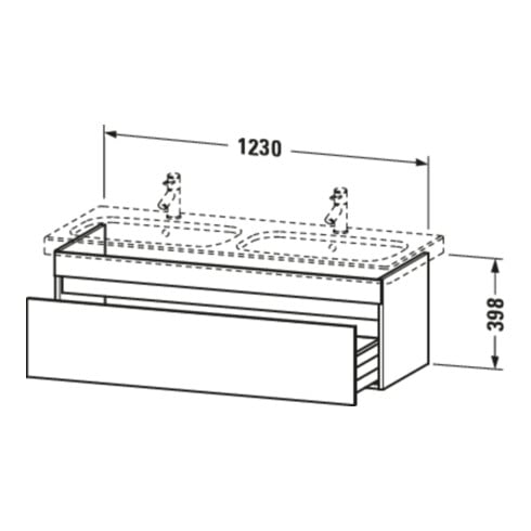 Duravit Waschtischunterschrank DuraStyle 123x44,8x39,8cm, 1 A, B l/r, N dk/we ma