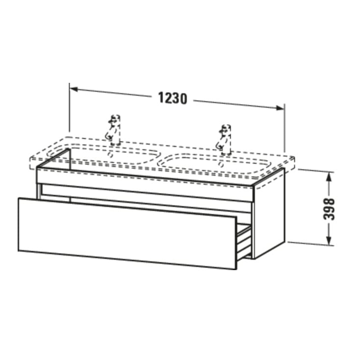 Duravit Waschtischunterschrank DuraStyle 123x44,8x39,8cm, 1 A, B l/r, w hgl/we ma
