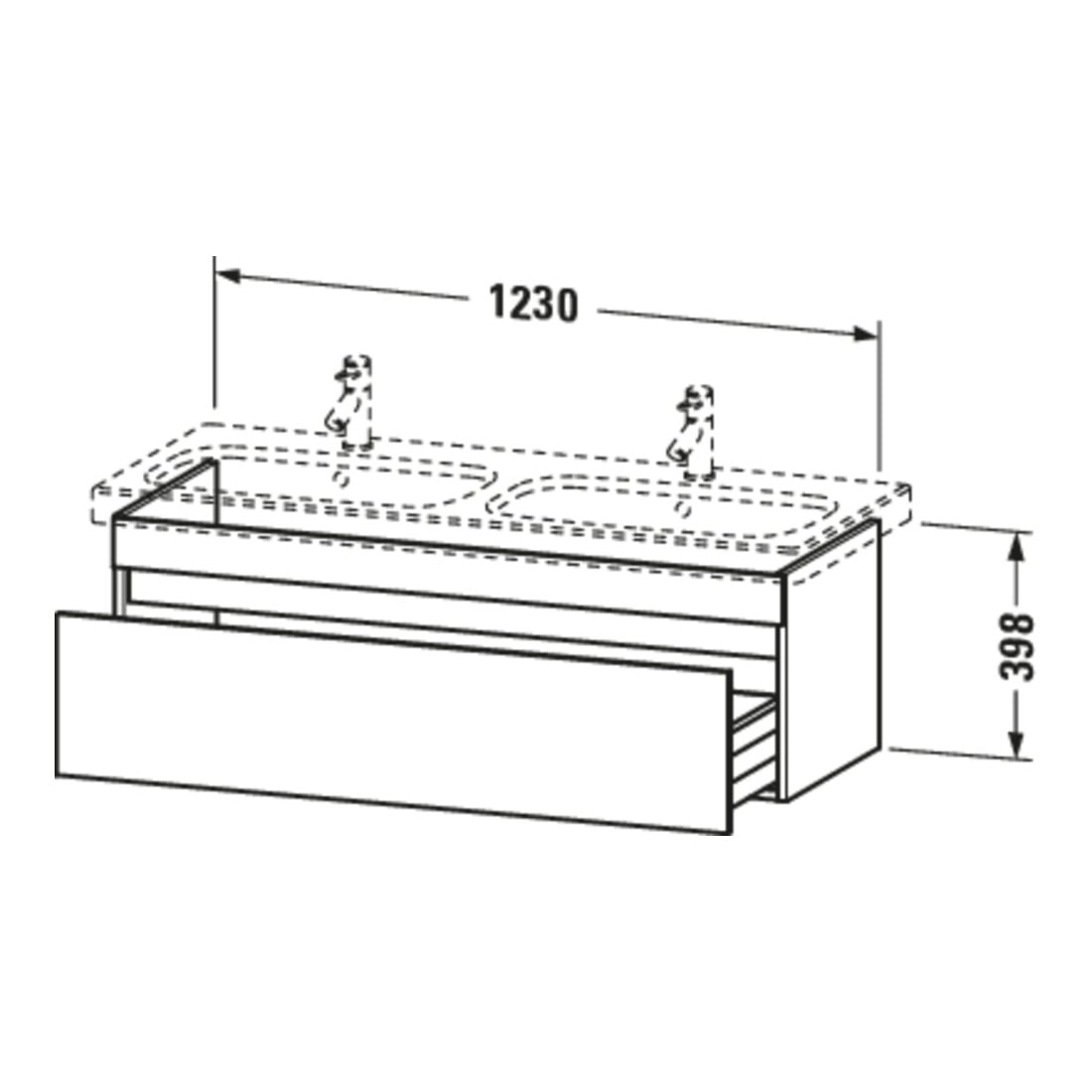 Duravit Waschtischunterschrank DuraStyle 123x44,8x39,8cm, 1 AZ, B li/re, Ei Nat
