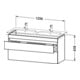 Duravit Waschtischunterschrank DuraStyle 123x44,8x61cm, 2 A, B l/r, E nat/weiß ma