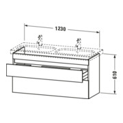 Duravit Waschtischunterschrank DuraStyle 123x44,8x61cm, 2 A, B l/r, gra m/bas ma-4