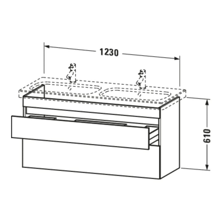 Duravit Waschtischunterschrank DuraStyle 123x44,8x61cm, 2 A, B l/r, gra m/we ma