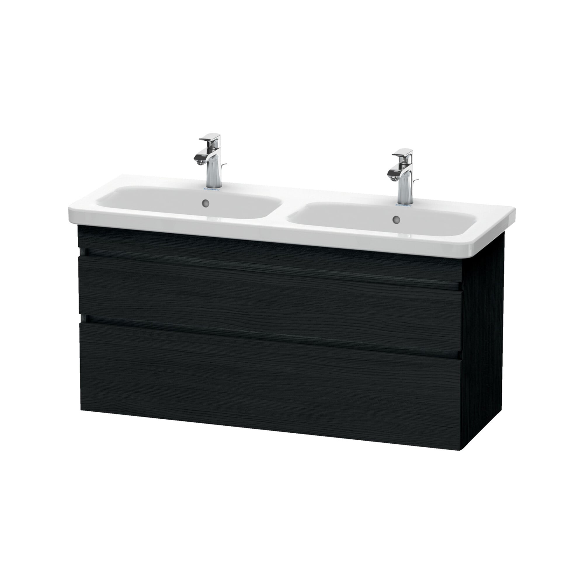 Duravit Waschtischunterschrank DuraStyle 123x44,8x61cm, 2 AZ, Beck. li/re, Ei sw