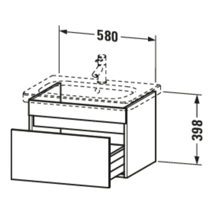 Duravit Waschtischunterschrank DuraStyle 58x44,8cm, Ei nat/b ma, 1 Ausz., wandhängend