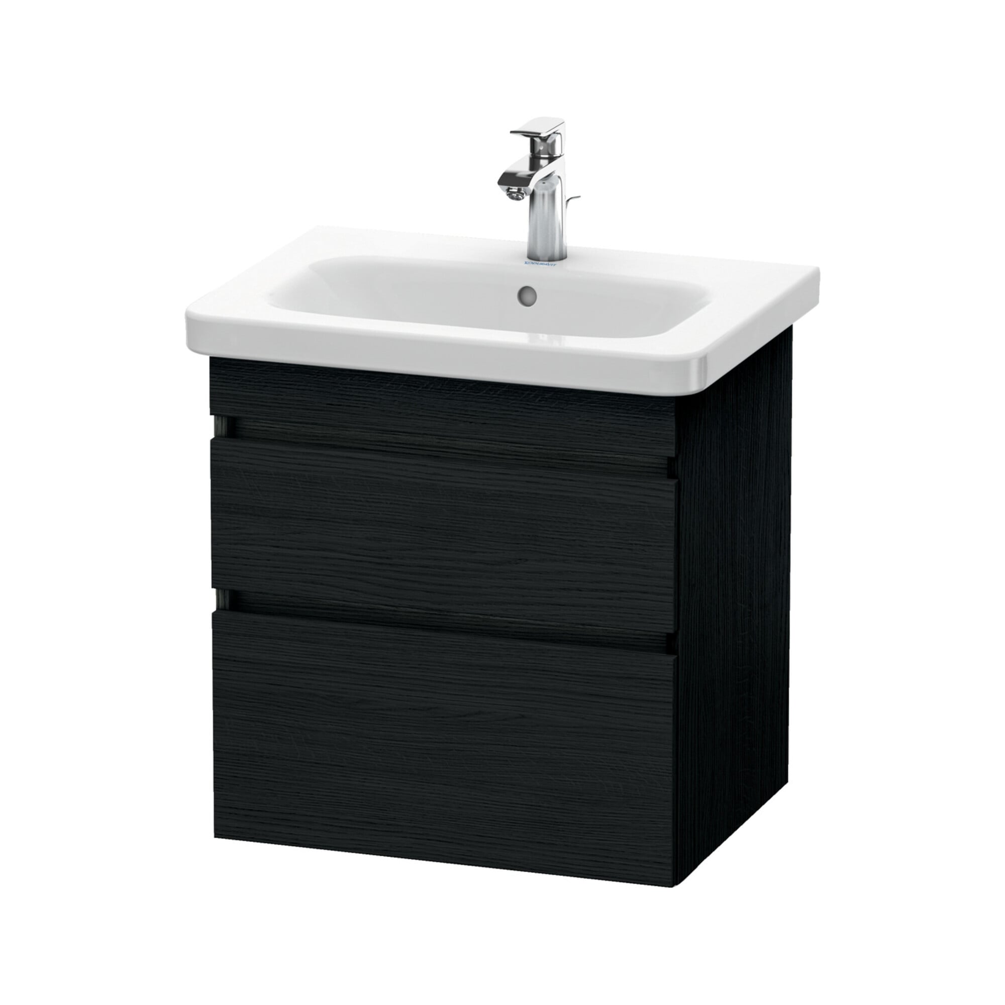 Duravit Waschtischunterschrank DuraStyle 58x44,8cm, Ei sw, 2 Schubk., wandhängend