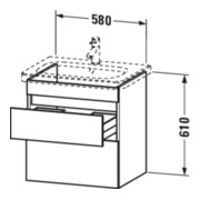 Duravit Waschtischunterschrank DuraStyle 58x44,8cm, Ei sw, 2 Schubk., wandhängend-4