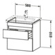 Duravit Waschtischunterschrank DuraStyle 58x44,8cm, gra m/bas ma, 2 SchKa., wandhängend