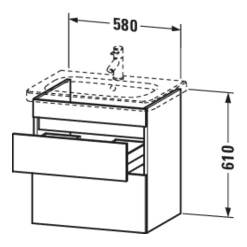 Duravit Waschtischunterschrank DuraStyle 58x44,8cm, lei/ba ma, 2 SchKa., wandhängend