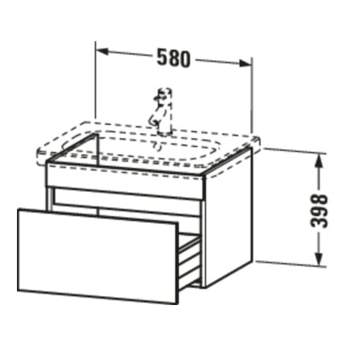 Duravit Waschtischunterschrank DuraStyle 58x44,8cm, Nussb dkl., 1 Ausz., wandhängend