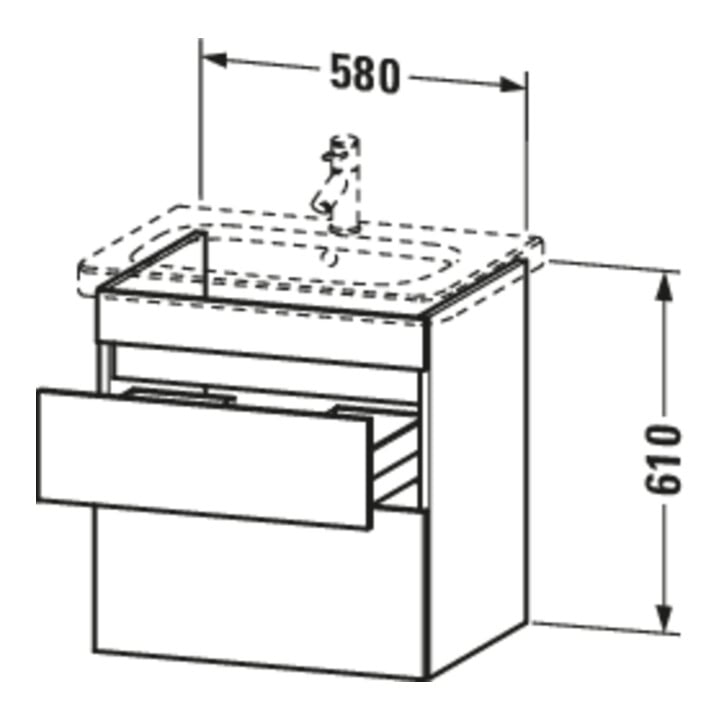 Duravit Waschtischunterschrank DuraStyle 58x44,8cm, w hgl/we ma, 2 SchKa., wandhängend