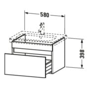 Duravit Waschtischunterschrank DuraStyle 58x44,8cm, we. hg/b ma, 1 Ausz., wandhängend-5
