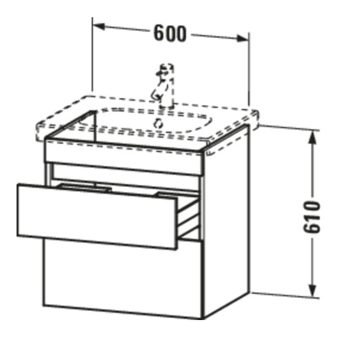 Duravit Waschtischunterschrank DuraStyle 60x45,3cm, E sw/Bas ma, 2 SchKa., wandhängend