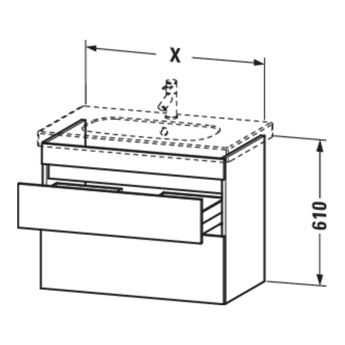 Duravit Waschtischunterschrank DuraStyle 60x45,3cm, graph ma, 2 SchKa., wandhängend