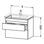 Duravit Waschtischunterschrank DuraStyle 60x45,3cm, Nussb dkl., 2 SchKa., wandhängend-5