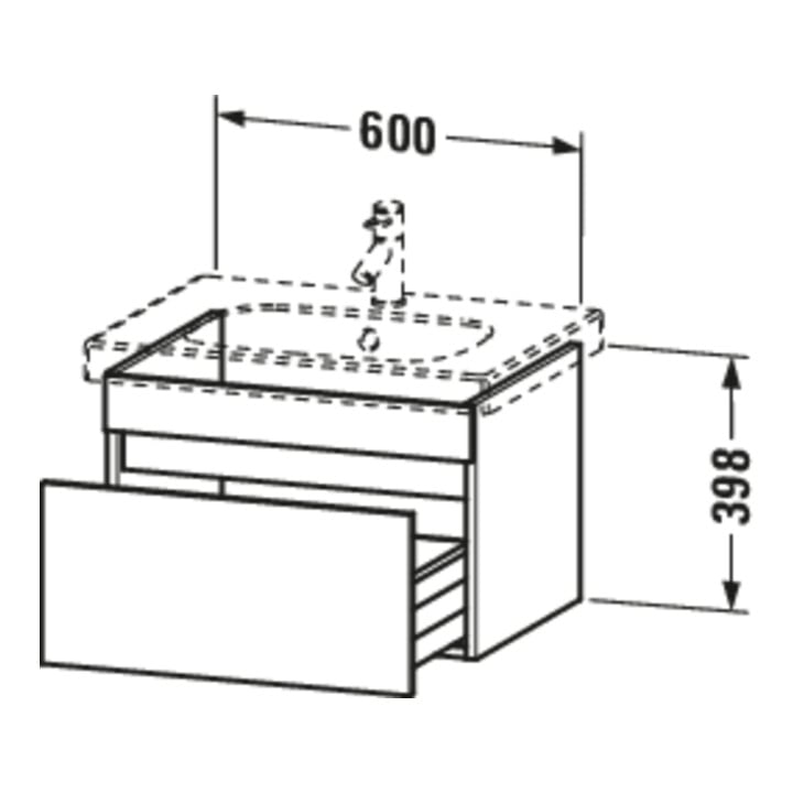 Duravit Waschtischunterschrank DuraStyle 60x45,3cm, tau/bas ma, 1 Ausz., wandhängend