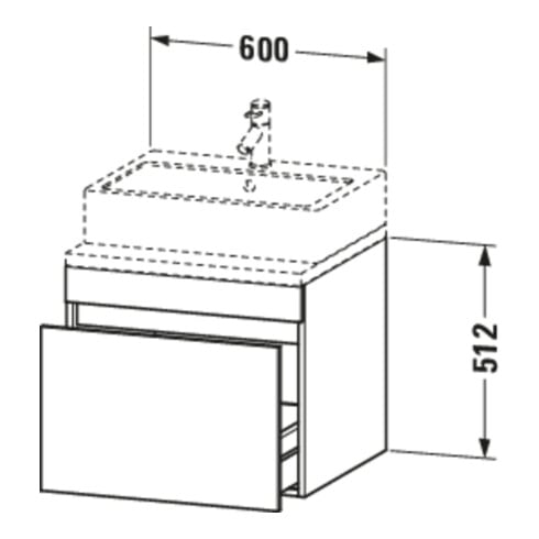Duravit Waschtischunterschrank DuraStyle 60x54,8cm, Ei nat/b ma, f Kons, 1 Auszug