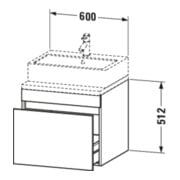 Duravit Waschtischunterschrank DuraStyle 60x54,8cm, Ei sw/we ma, f Kons, 1 Auszug-4