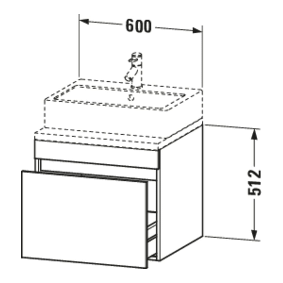 Duravit Waschtischunterschrank DuraStyle 60x54,8cm, leinen, für Konsole, 1 Auszug