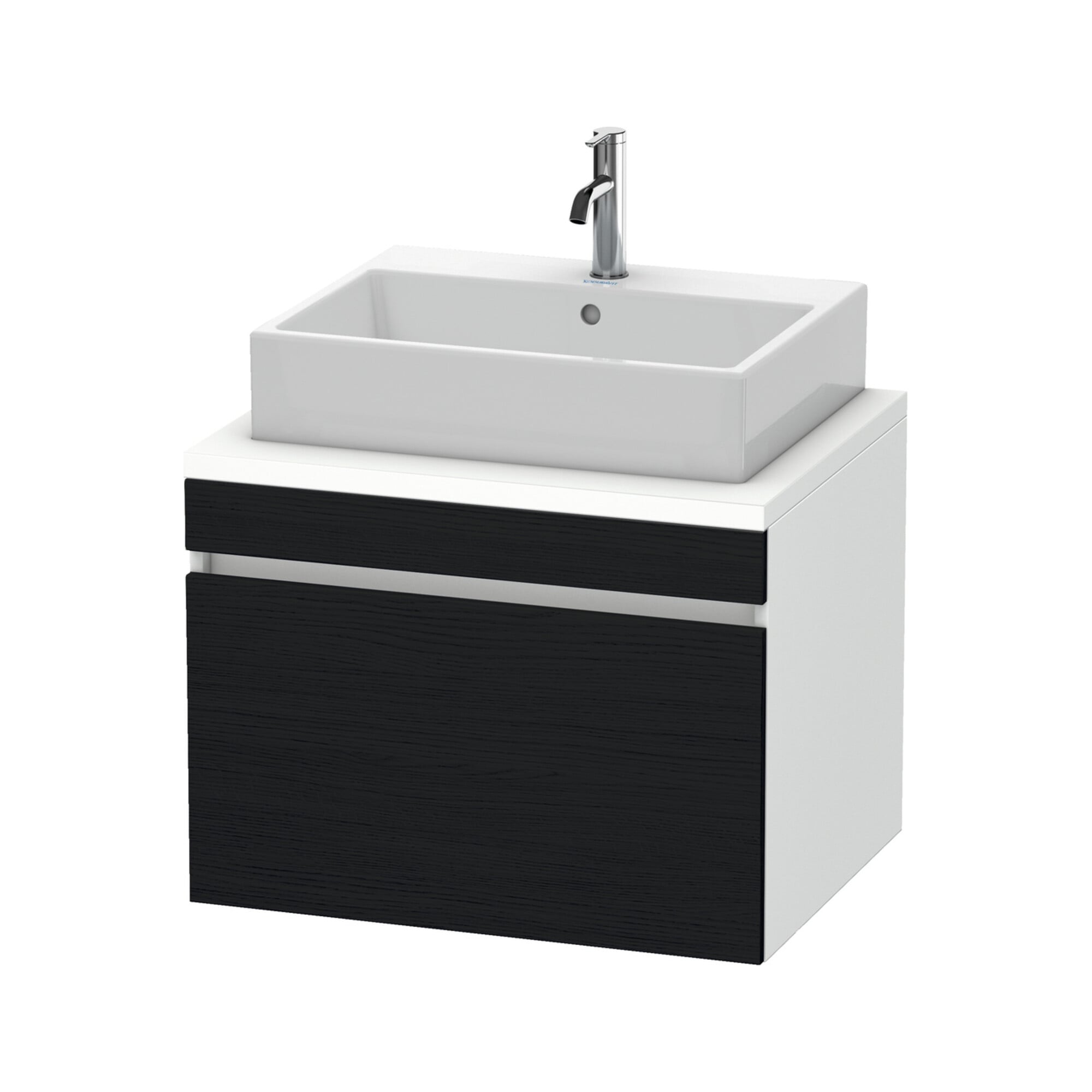 Duravit Waschtischunterschrank DuraStyle 70x54,8cm, Ei sw/we ma, f Kons, 1 Auszug