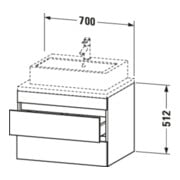 Duravit Waschtischunterschrank DuraStyle 70x54,8cm, tau/bas ma, f Kons, 2 SchKa.-4