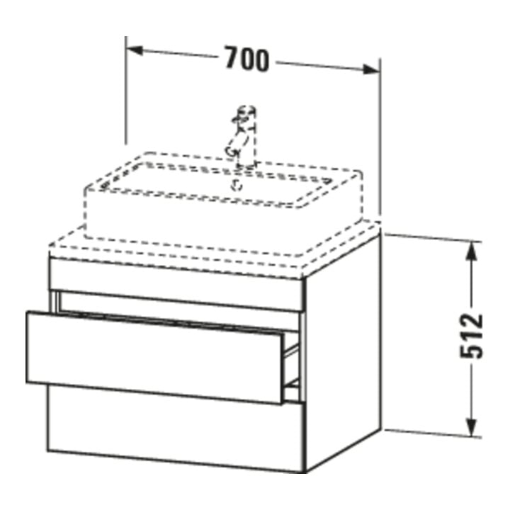 Duravit Waschtischunterschrank DuraStyle 70x54,8cm, tau/bas ma, f Kons, 2 SchKa.