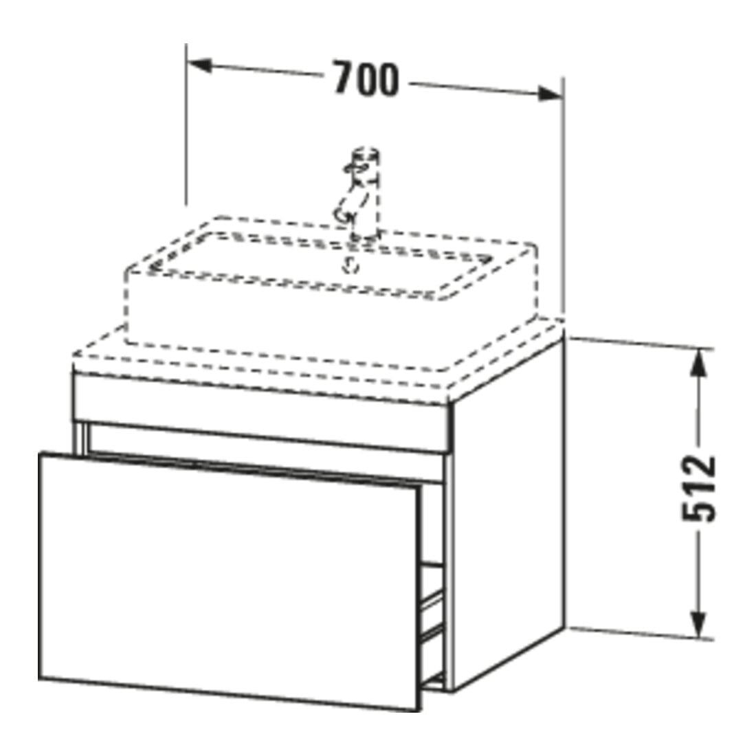Duravit Waschtischunterschrank DuraStyle 70x54,8cm, taupe, für Konsole, 1 Auszug
