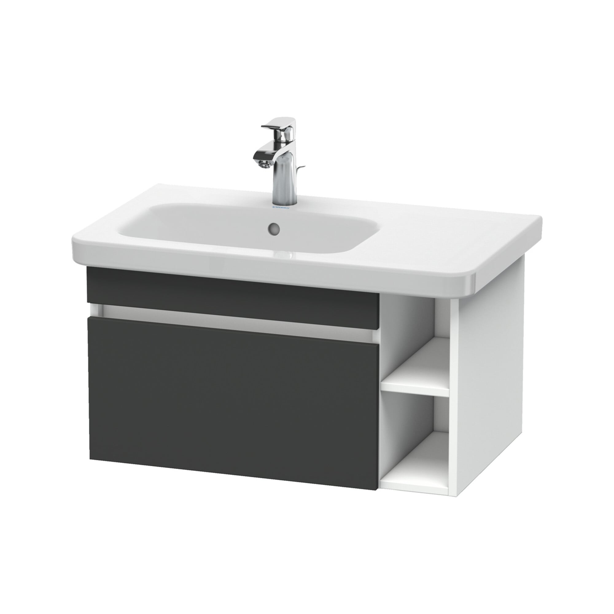 Duravit Waschtischunterschrank DuraStyle 73x44,8cm, B L, gra matt/we ma, 1 Ausz.
