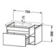 Duravit Waschtischunterschrank DuraStyle 73x44,8cm, B li, graph m/bas ma, 1 Ausz.