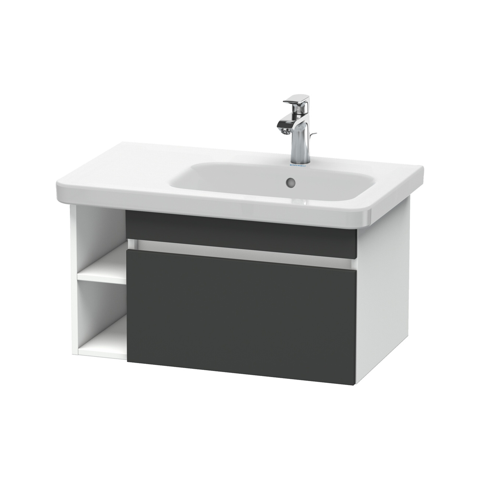 Duravit Waschtischunterschrank DuraStyle 73x44,8cm, B R, gra matt/we ma, 1 Ausz.